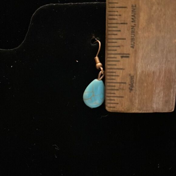 NWT copper and turquoise color Dangle Earrings. - Picture 3 of 3